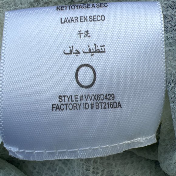 BCBGMaxAzria NWT Ruffle Sleeve Crew Neck Midi Polka Dot Dress Navy/Green Size L - Picture 12 of 12